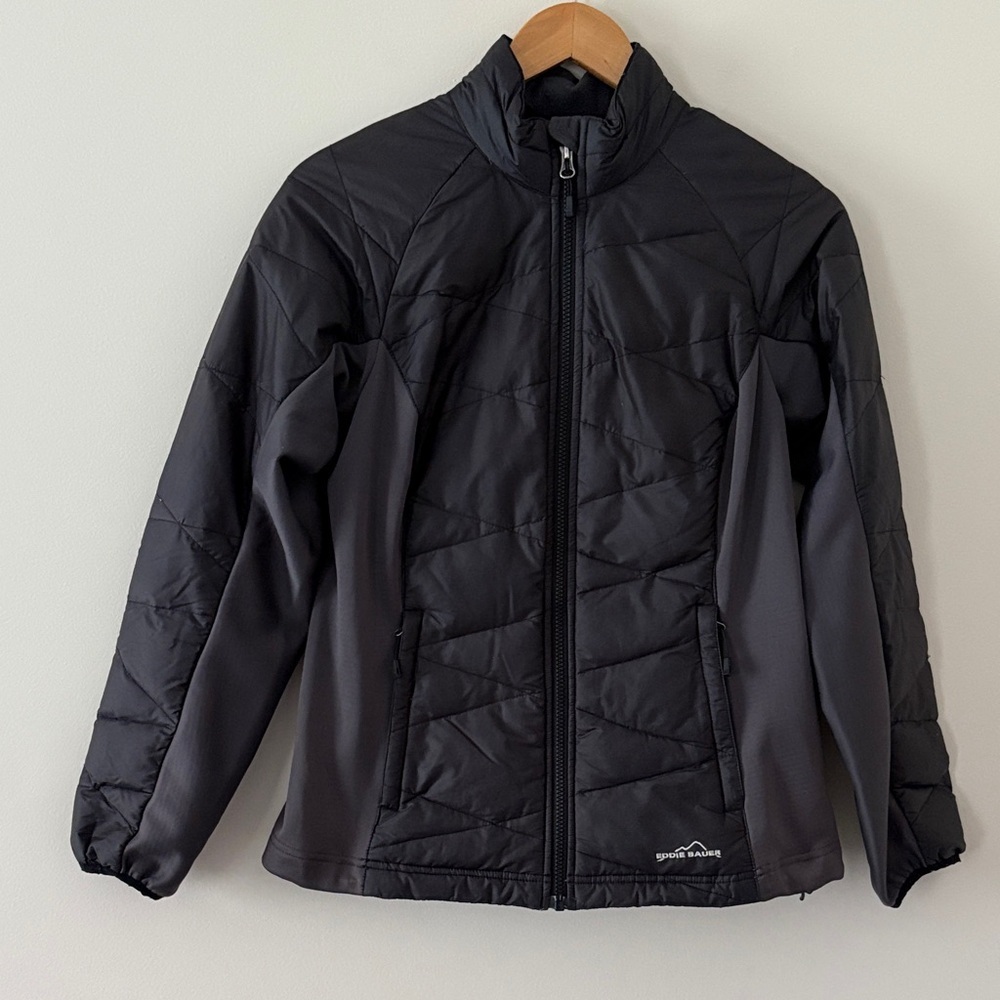 Eddie Bauer Women’s Premium Goose Down Jacket Full Zip Black Size M